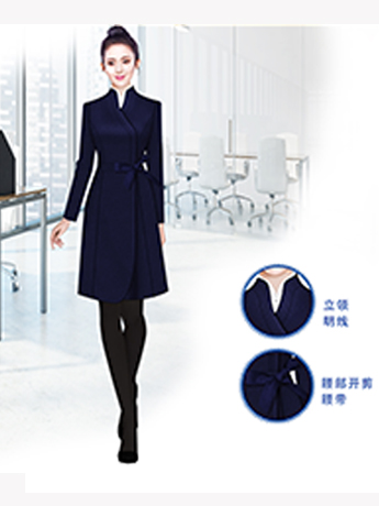 高端大衣定制，藏藍色時尚女士大衣，高端女士大衣